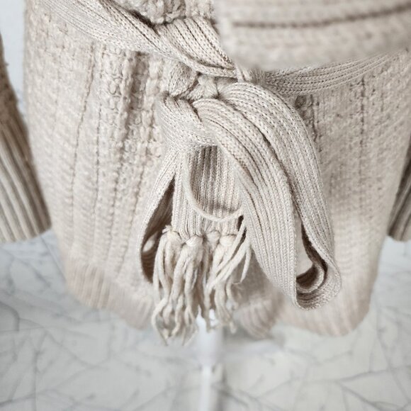 Banana Republic Oatmeal Wool Alpaca Blend Belted Cardigan - Picture 3 of 7